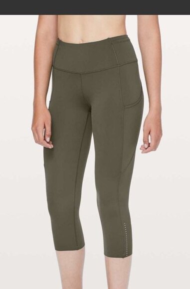 lululemon athletica Fast and Free Crop II 19" Nulux dark olive - Picture 11 of 11